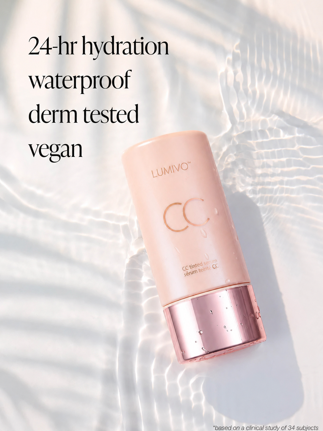 CC Color-Correcting Tinted Serum – Lightweight, Shade-Adaptive Coverage with 24H Hydration & 16H Waterproof Wear