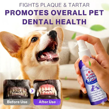Advanced Pet Oral Spray | Fresh Breath, Plaque Biofilm & Gum Care — No Brushing