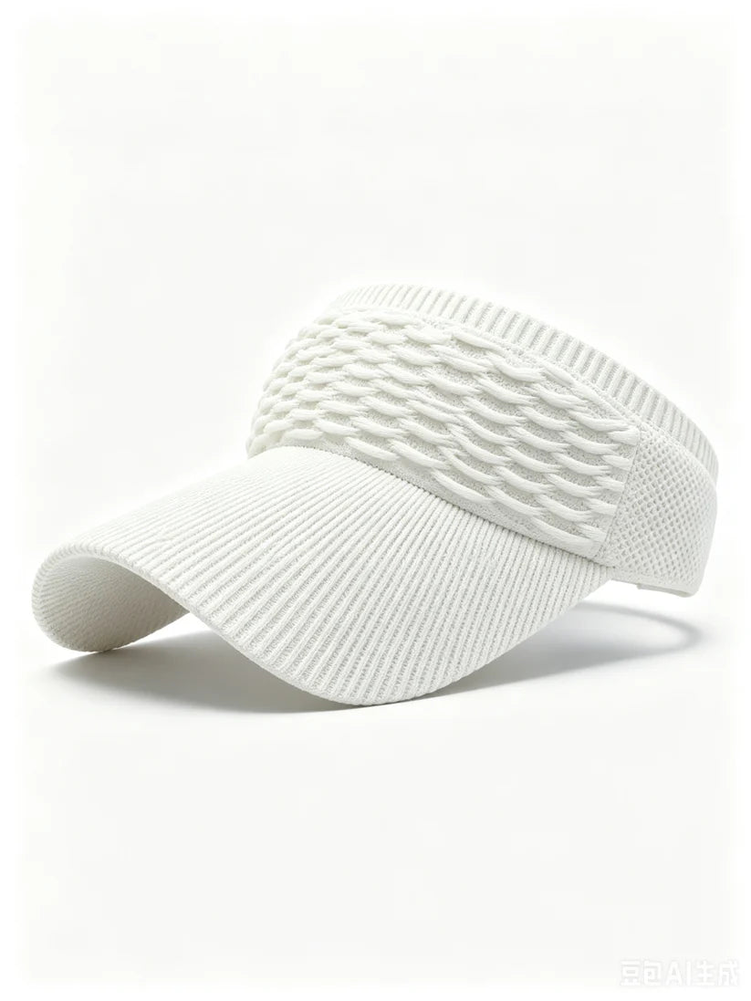 Unisex UV Sun Visor Hat, Quick-Dry Wide Brim Sports Cap for Golf, Tennis, Beach & Running