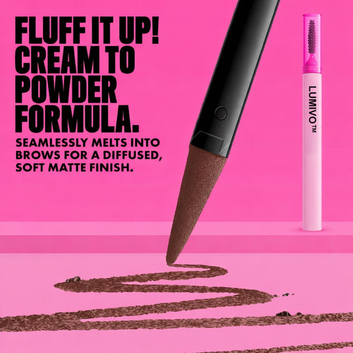 LUMIVO™ Brow Powder Pen, 24H Wear, Cream To Powder Eyebrow, Transfer-Resistant Formula,  Professional Makeup💄