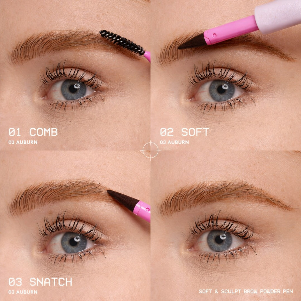 LUMIVO™ Brow Powder Pen, 24H Wear, Cream To Powder Eyebrow, Transfer-Resistant Formula,  Professional Makeup💄